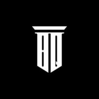 BQ monogram logo with emblem style isolated on black background vector