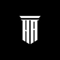 HA monogram logo with emblem style isolated on black background vector