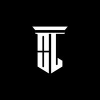 OL monogram logo with emblem style isolated on black background vector