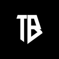 tb logo monogram con plantilla de diseño de estilo de forma de pentágono vector