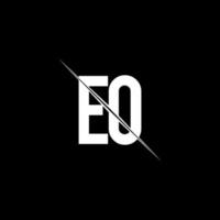 EO logo monogram with slash style design template vector