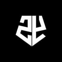 ZY logo monogram with pentagon shape style design template vector