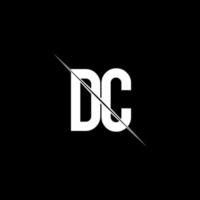 DC logo monogram with slash style design template vector