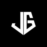 LG logo monogram with pentagon shape style design template vector
