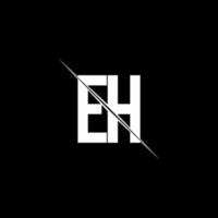 EH logo monogram with slash style design template vector