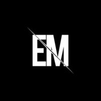 EM logo monogram with slash style design template vector