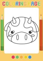 Cow Farm Animals Coloring Pages Preschool Activity vector