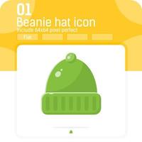 Fisherman beanie premium icon with flat style isolated on white background. Vector illustration cartoon of fisherman beanie sign symbol icon concept for web design, ui, ux, website and logo design