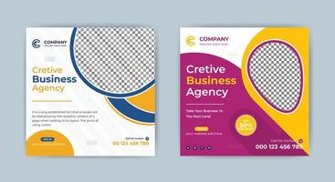 Creative business marketing promotion social media post, Digital web banner design vector