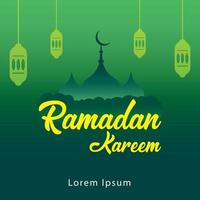 Muslim ramadan kareem festival greeting design Free Vector