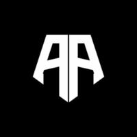 AA logo monogram with pentagon shape style design template vector