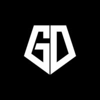 GD GO logo monogram with pentagon shape style design template vector