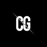 CG logo monogram with slash style design template vector