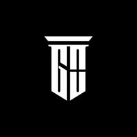 GO monogram logo with emblem style isolated on black background vector
