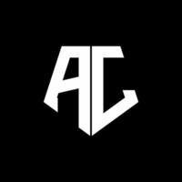 AJ logo monogram with pentagon shape style design template vector