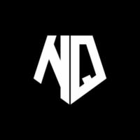 NQ logo monogram with pentagon shape style design template vector