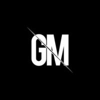 GM logo monogram with slash style design template vector