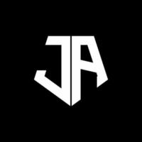 JA logo monogram with pentagon shape style design template