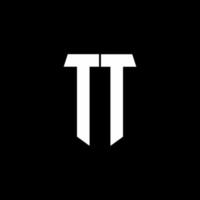 TT logo monogram with pentagon shape style design template vector
