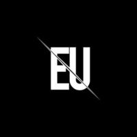 monograma del logotipo de la ue con plantilla de diseño de estilo de barra vector