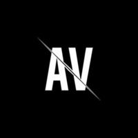 AV logo monogram with slash style design template vector