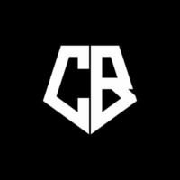 CB logo monogram with pentagon shape style design template vector