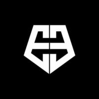 EE logo monogram with pentagon shape style design template vector