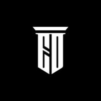 ED monogram logo with emblem style isolated on black background vector