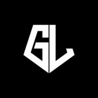 GL logo monogram with pentagon shape style design template vector