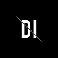 DI logo monogram with slash style design template vector