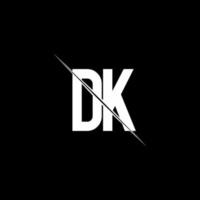DK logo monogram with slash style design template vector
