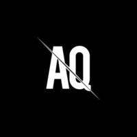 AQ logo monogram with slash style design template vector