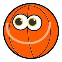 baloncesto de divertidos dibujos animados con una cara feliz vector