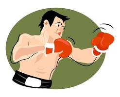 A Fit Man Sparing in the Boxing Ring vector