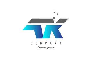 AK A K alphabet letter logo combination in blue and grey color. Creative icon design for company and business vector