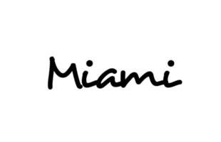 Miami city handwritten word text hand lettering. Calligraphy text. Typography in black color vector