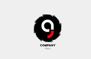 G red white black letter alphabet logo icon with grunge design for company and business vector