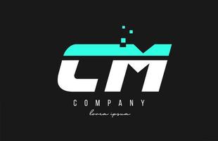 cm cm combinación de logotipo de letras del alfabeto en color azul y blanco. diseño de icono creativo para negocios y empresa. vector