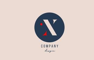 red dot X letter alphabet logo icon design with blue circle for company and business vector