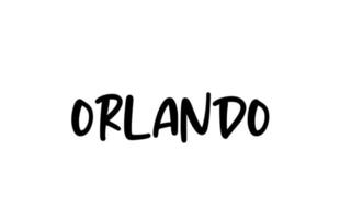 Orlando City tipografía manuscrita palabra texto letras a mano. texto de caligrafía moderna. de color negro vector