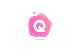 pink white Q alphabet letter logo for company and business with gradient design. Pastel template for corporate identity vector