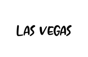 Letras de la mano del texto de la palabra de la tipografía manuscrita de la ciudad de Las Vegas. texto de caligrafía moderna. de color negro vector