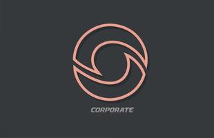 O alphabet letter line company business brown grey logo icon design vector