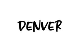 Denver City tipografía manuscrita palabra texto letras a mano. texto de caligrafía moderna. de color negro vector