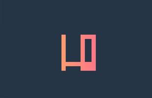 Rosa alfabeto letra logo h icono para empresa y negocio. diseño de línea simple para identidad corporativa vector