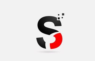 S letter logo icon for business and company with simple black and white dots design vector