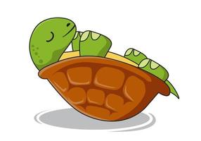 Turtle Upside Down Cartoon Tortoise vector