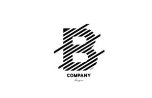 black and white B alphabet letter logo design icon for company and business vector