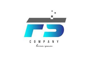 FS F S alphabet letter logo combination in blue and grey color. Creative icon design for company and business vector