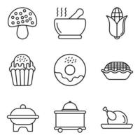 Food Icon Line Sets vector